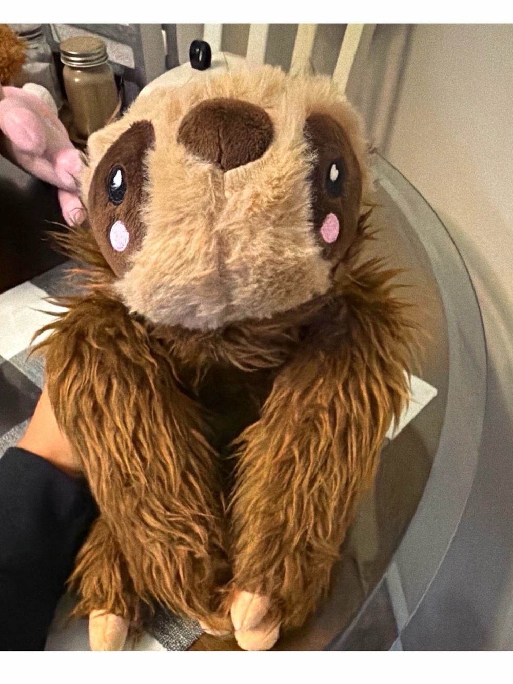 Plush Sloth Pet Toy — Brown & Cream Soft Cuddler